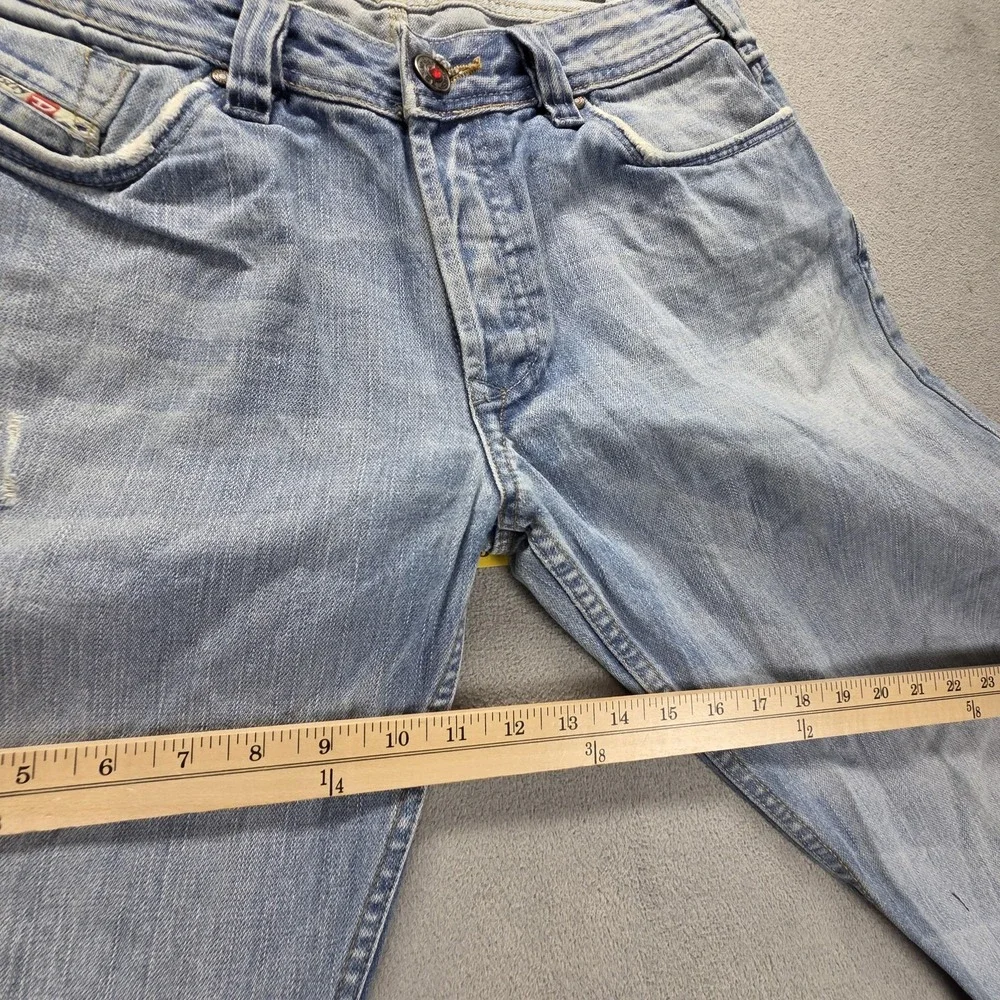Diesel Jeans Mens 34x32 Blue Yarik Regular Straight Button Fly Made Italy 008DW